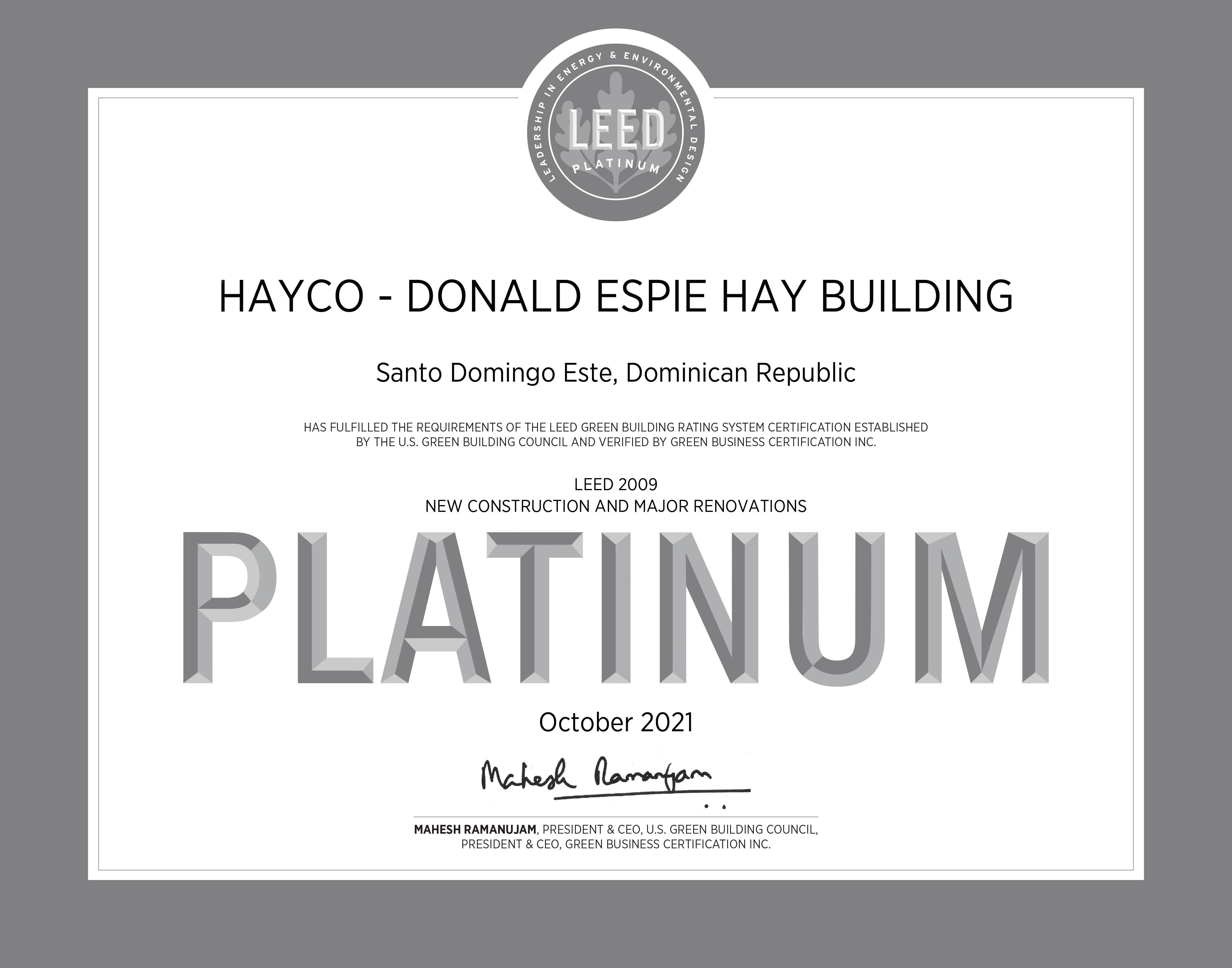 Hayco 'Donald Espie Hay Building' in the Dominican Republic Las